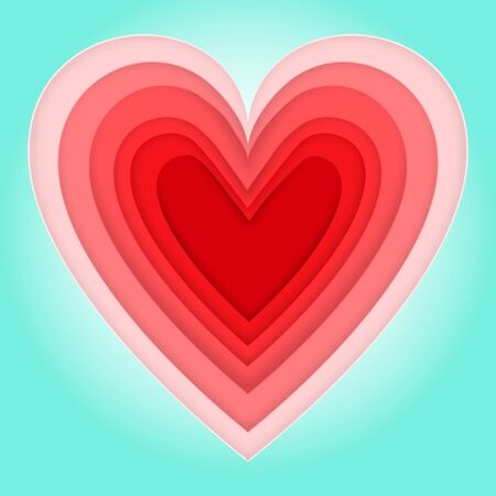 Origami design of love heart vector illustrator.のイラスト素材