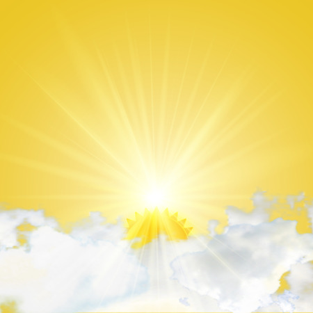 sunrise and clouds in the mornight. vector illustration.のイラスト素材