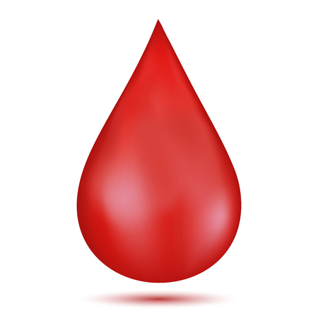Red blood drop isolated on white background as healthcare, healthy and blood donation concept. vector illustration.のイラスト素材