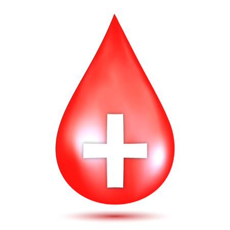 Red blood drop isolated on white background as healthcare, healthy and donation concept. vector illustration.のイラスト素材