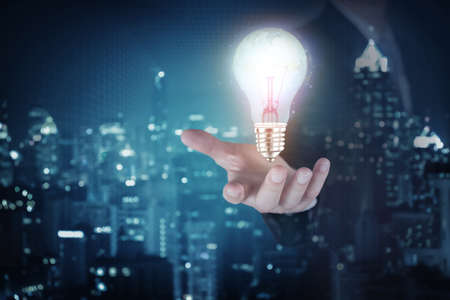 Globe inside the hand of the businessman as business idea concept.