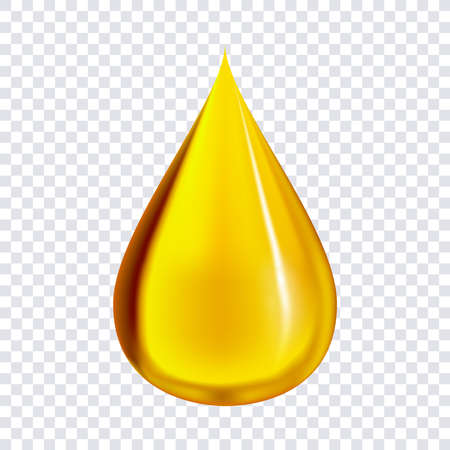 Oil drop or honey isolated on transparent background as industrial and petroleum concept. vector illustration.のイラスト素材