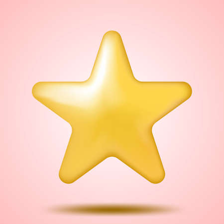 Yellow stars glossy colors. Achievements for games. Customer rating feedback concept from client about employee of website concept. mobile applications icon. Vector illustrationのイラスト素材