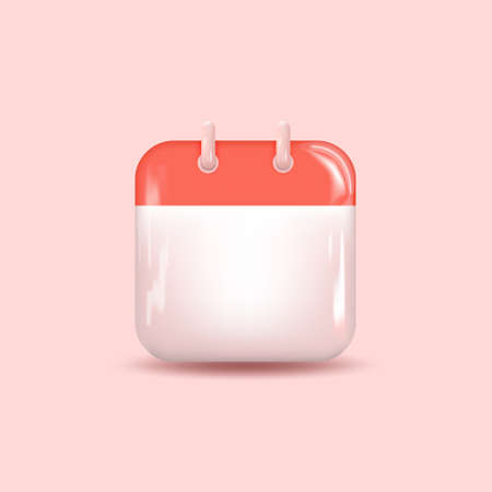 Minimal 3d daily calendar icon onpastel background. 3d rendering. vector illustrationのイラスト素材