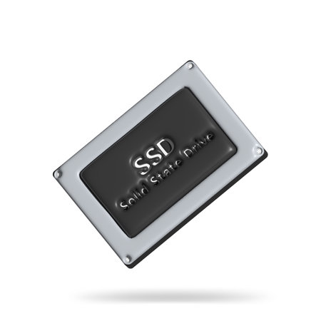 Solid State drive (SSD), minimal style. 3D rendering illustration.の写真素材