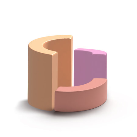 Isometric Donut chart on white background. 3d render illustration.の写真素材