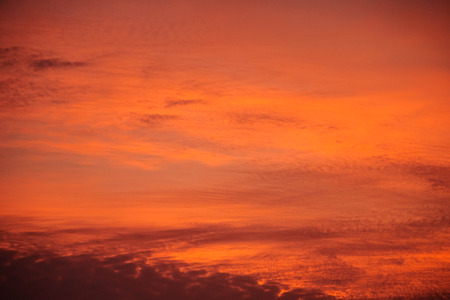 Red sky at sunsetの写真素材