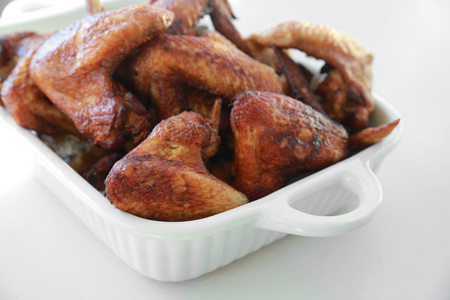 Homemade deep fried chicken wingsの写真素材