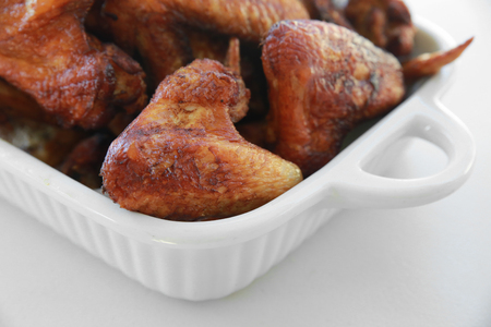 Homemade deep fried chicken wingsの写真素材