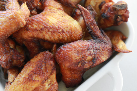 Homemade deep fried chicken wingsの写真素材