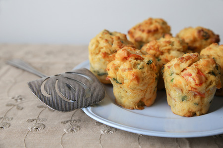 Homemade mini egg muffins Mini quiche, selective focusの写真素材