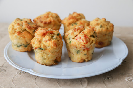 Homemade mini egg muffins Mini quiche, selective focusの写真素材