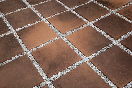 Paving Pebble Patio in rows, selective focusの写真素材