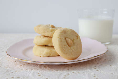 Homemade macadamia cookies, selective focusの写真素材
