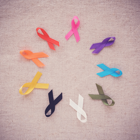 colorful ribbons, cancer awareness, World cancer day