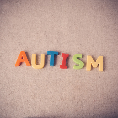 AUTISM colorful word, wolrd Autism day, April Autism awareness month