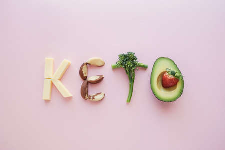 Keto, Ketogenic diet, low carb, healthy foodの写真素材