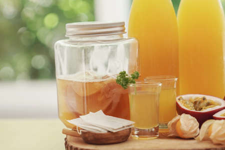 Kombucha second Fermented fruit tea, Probiotic food for gut healthの写真素材