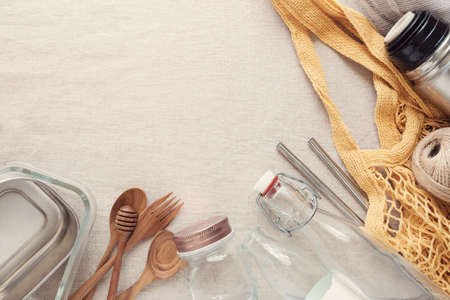 Reusable, plastic free,  eco living and Zero waste conceptの写真素材