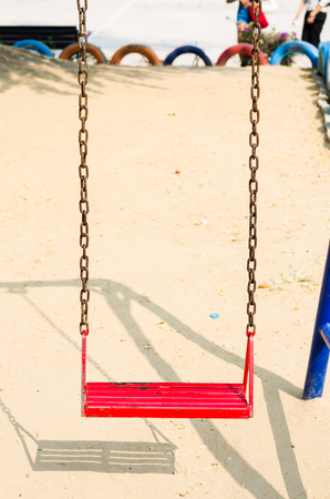 metal swing colorful in playground.の写真素材