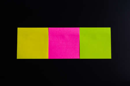 blank sticky note or post note colorful on blackboard.の写真素材