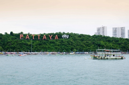 Pattaya city in the evening time のeditorial素材
