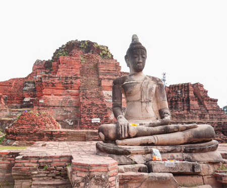 temple of ayutthaya in thailand, the former capital of siam destroyed when the city was sacked by the burmeseの写真素材