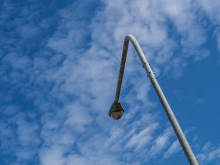 electricity post top with blue sky backgroundの写真素材