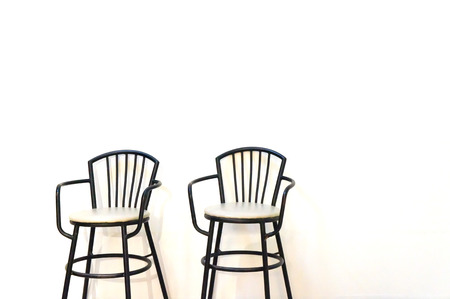 black iron armchair on white backgroundの写真素材