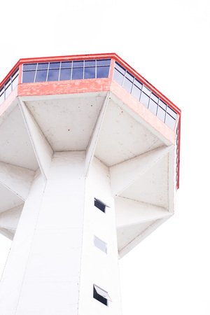 lighthouse bottom up,isolate , white backgroundの写真素材