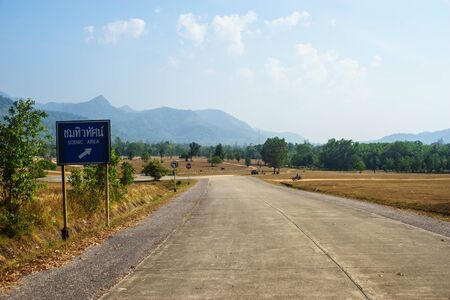 dry grass at scenic area in summer seasonの写真素材