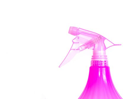 pink sprayer on white backgroundの写真素材