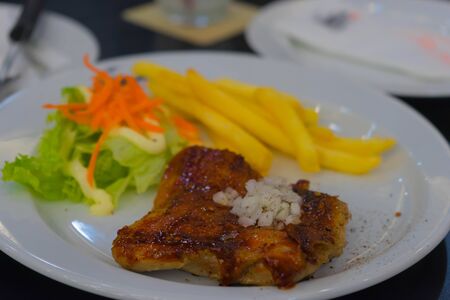 chicken steakの写真素材