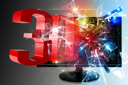 Through the screen 3D の写真素材