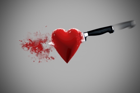 Knife stabbing meの写真素材