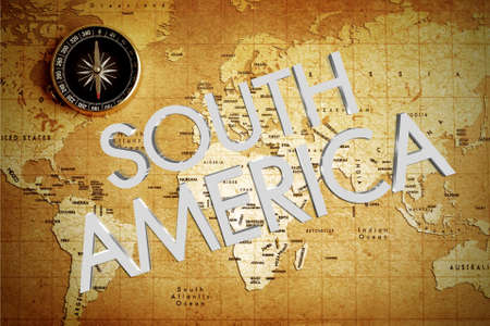 Map continent is South America 3Dの写真素材