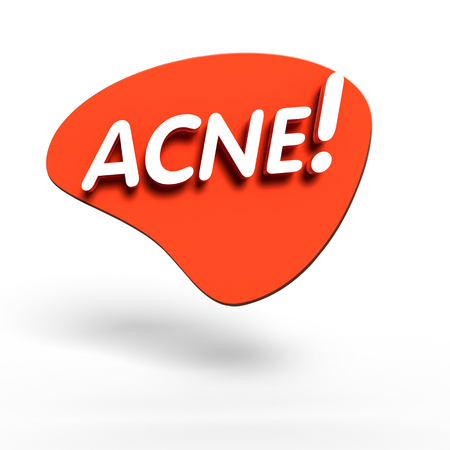 3D acne,text acne,banner cosmetics,white backgroundの写真素材