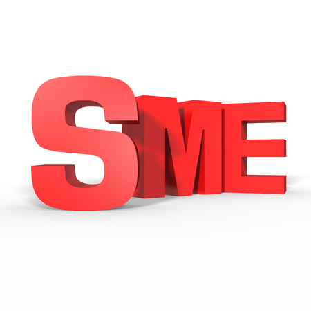 Sme 3D,sme red,small Business,white background.の写真素材