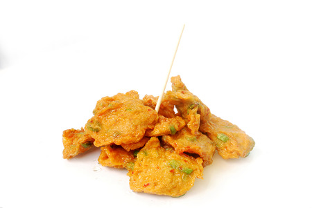 Fish Cake on white background.(with Clipping Path).の写真素材