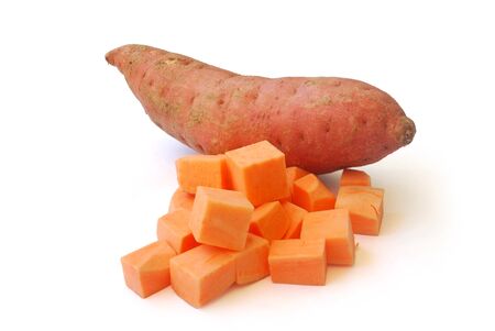 Sweet Potato on white background.(with Clipping Path).の写真素材