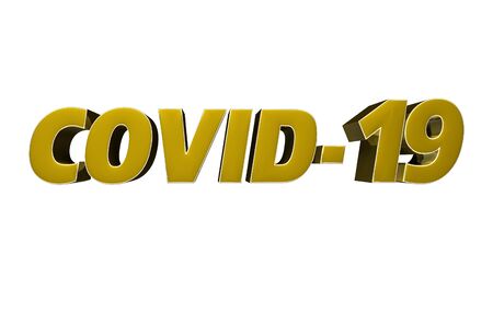 3D illustration COVID-19 yellow isolated on a white background.の写真素材
