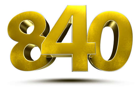 850 numbers 3D illustration on white background with clipping path.