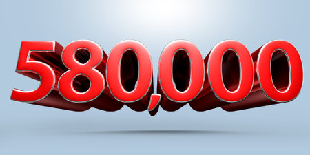 580000 silver rim 3D illustration on color indigo blue background have work path. Advertising signs. Product design. Product sales.の写真素材