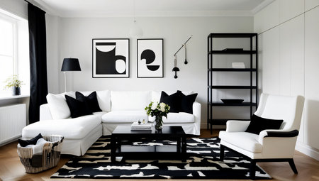 Use as a sample image for design work, or interior decoration. Use as a print or wallpaper to decorate the interior of the room, this is just a model to help you decide on your future living room design.の素材