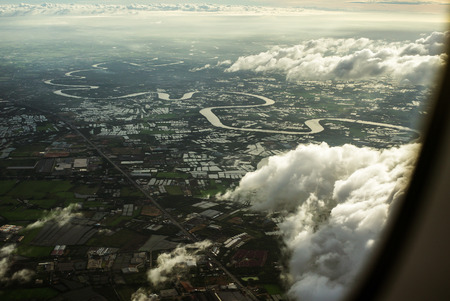 Aerial countryside of Bangkokの写真素材