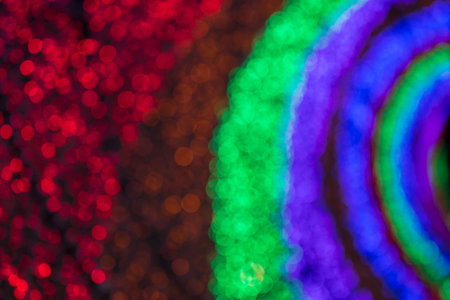 Colorful light blurred bokehの写真素材