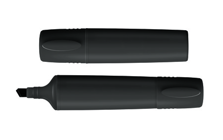 Black highlighter on white の写真素材