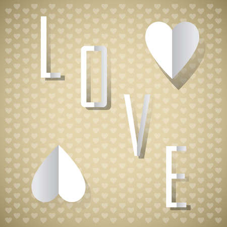 paper love with heart on background のイラスト素材