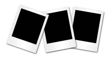 3 balnk photo frames isolated on white