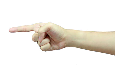 man point hand isolated on white